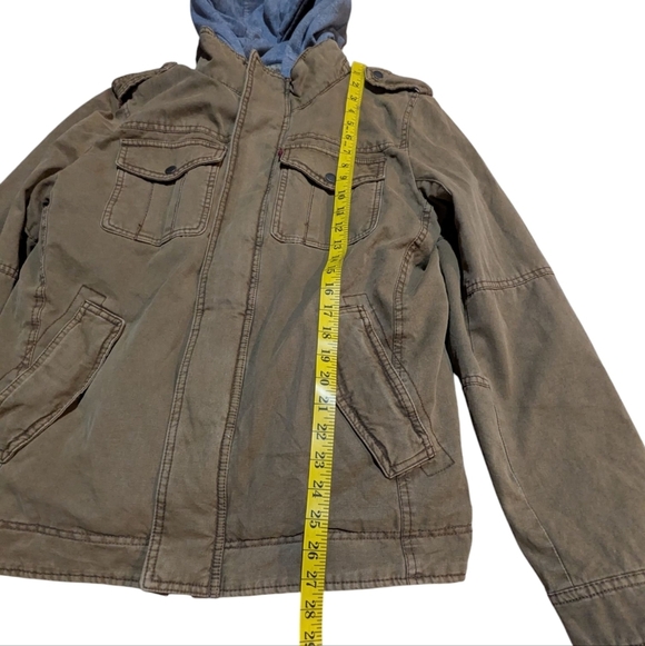Levi’s Jacket Sherpa Lined Quilted Fleece Hood Trucker Durable Canvas Medium - Picture 7 of 9